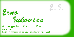 erno vukovics business card